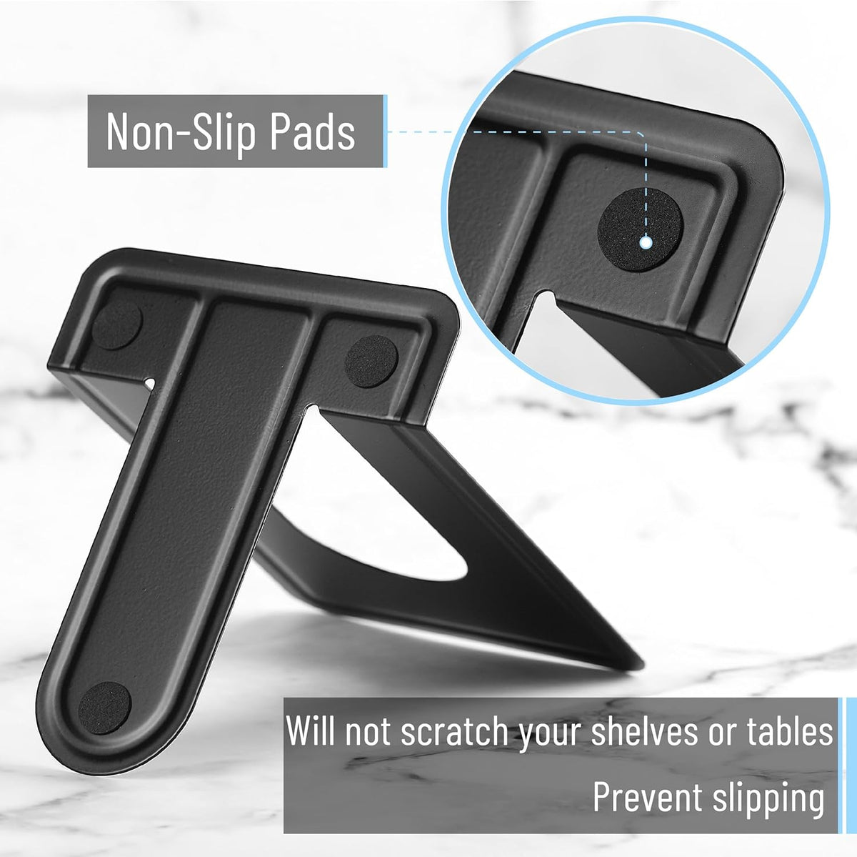 Mr. Pen- Book Ends, 8 Pack, Black, Heavy Duty Metal Bookends for Shelves, Book Holders for Shelves