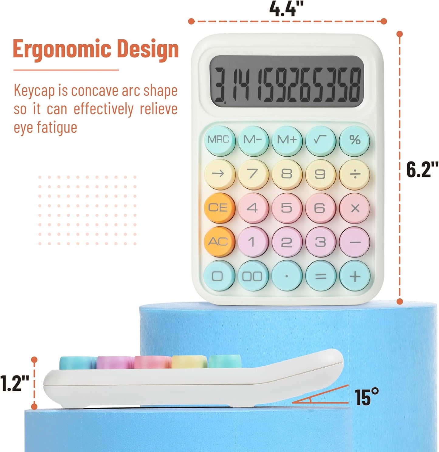 Mr. Pen- Mechanical Switch Calculator, 12Digits, Large LCD Display, Colorful Calculator Big Buttons, Mechanical Calculator