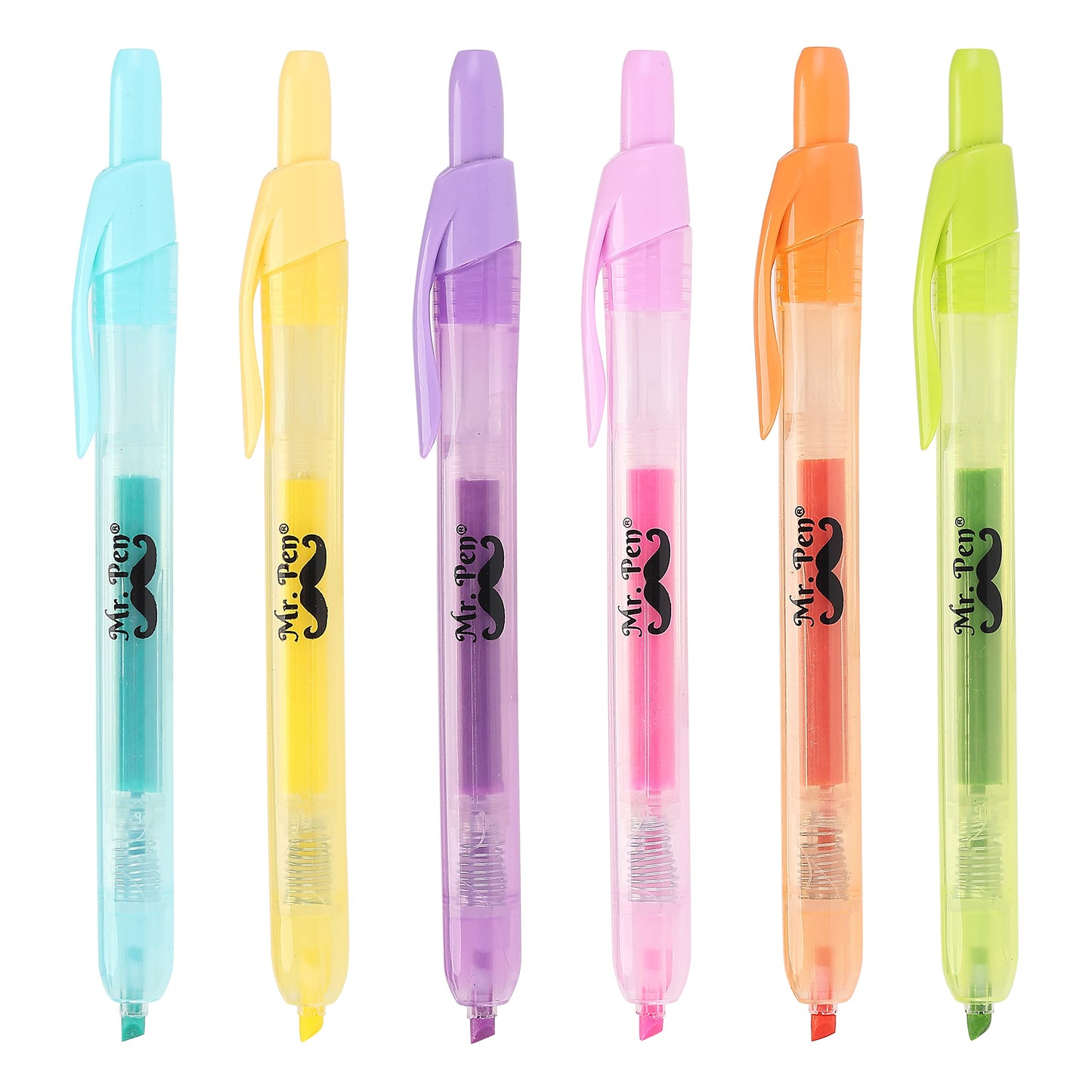Mr. Pen- Retractable Highlighters, 6 Pack, Bright Colors