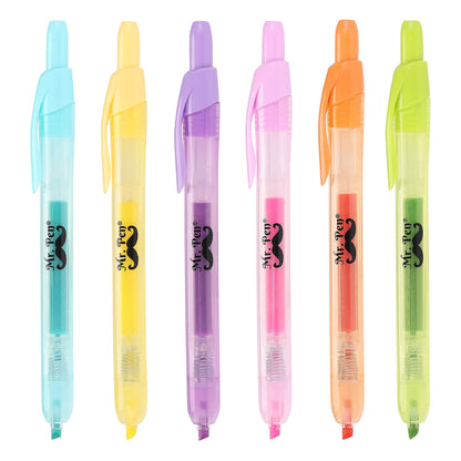 Mr. Pen- Retractable Highlighters, 6 Pack, Bright Colors