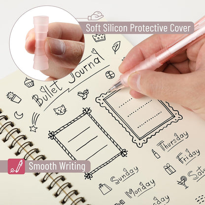 Mr. Pen- Gel Ink Pen Set, 12 pcs, Pastel Pink Barrel, Pink Pens Black Ink Gel Pens Fine Point 0.5mm