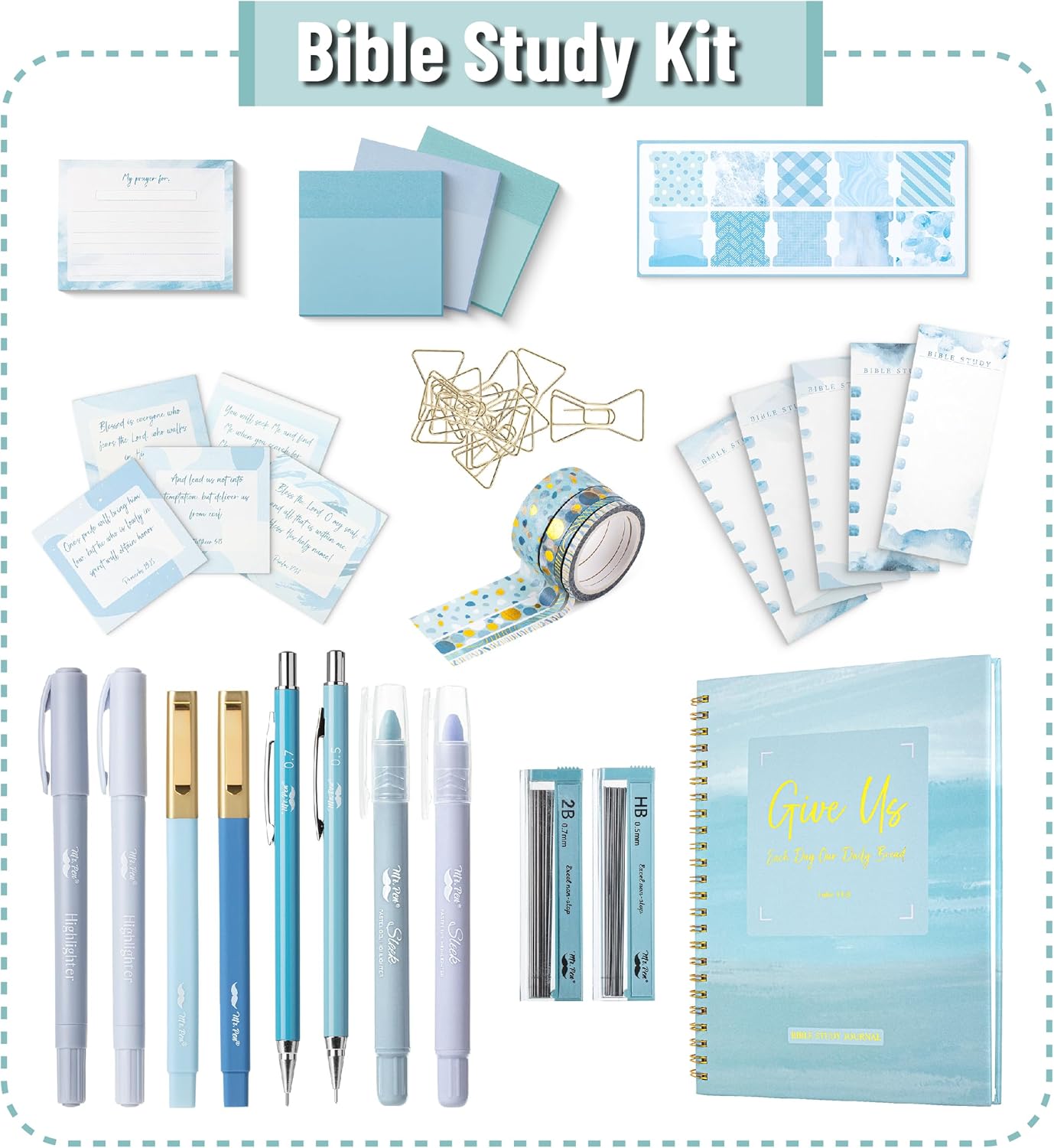 Mr. Pen- Bible Journaling Kit for Women, Ocean Breeze, Bible Highlighters and Pens No Bleed, Bible Journaling Supplies