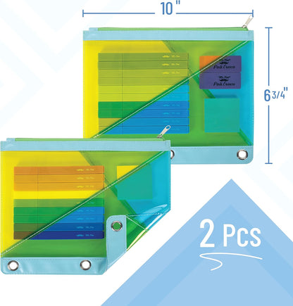 Mr. Pen- Transparent Pencil Pouches, 2 Pack, Pencil Pouch for 3 Ring Binder Pencil Pouch