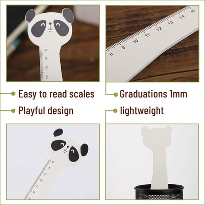 Mr. Pen- Wooden Ruler, 15cm, Panda Wood Ruler, Centimeter Ruler, mm Ruler