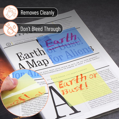 Lined Transparent Sticky Notes 3x3, 10 Pads, 500 Sheets