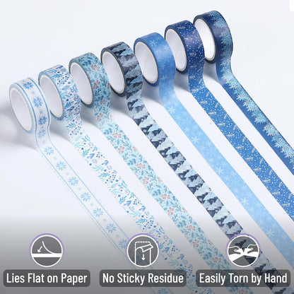Mr. Pen- Washi Tape Set, 21 Rolls, Assorted Sizes, Ocean Breeze, Washi Tape for Journaling