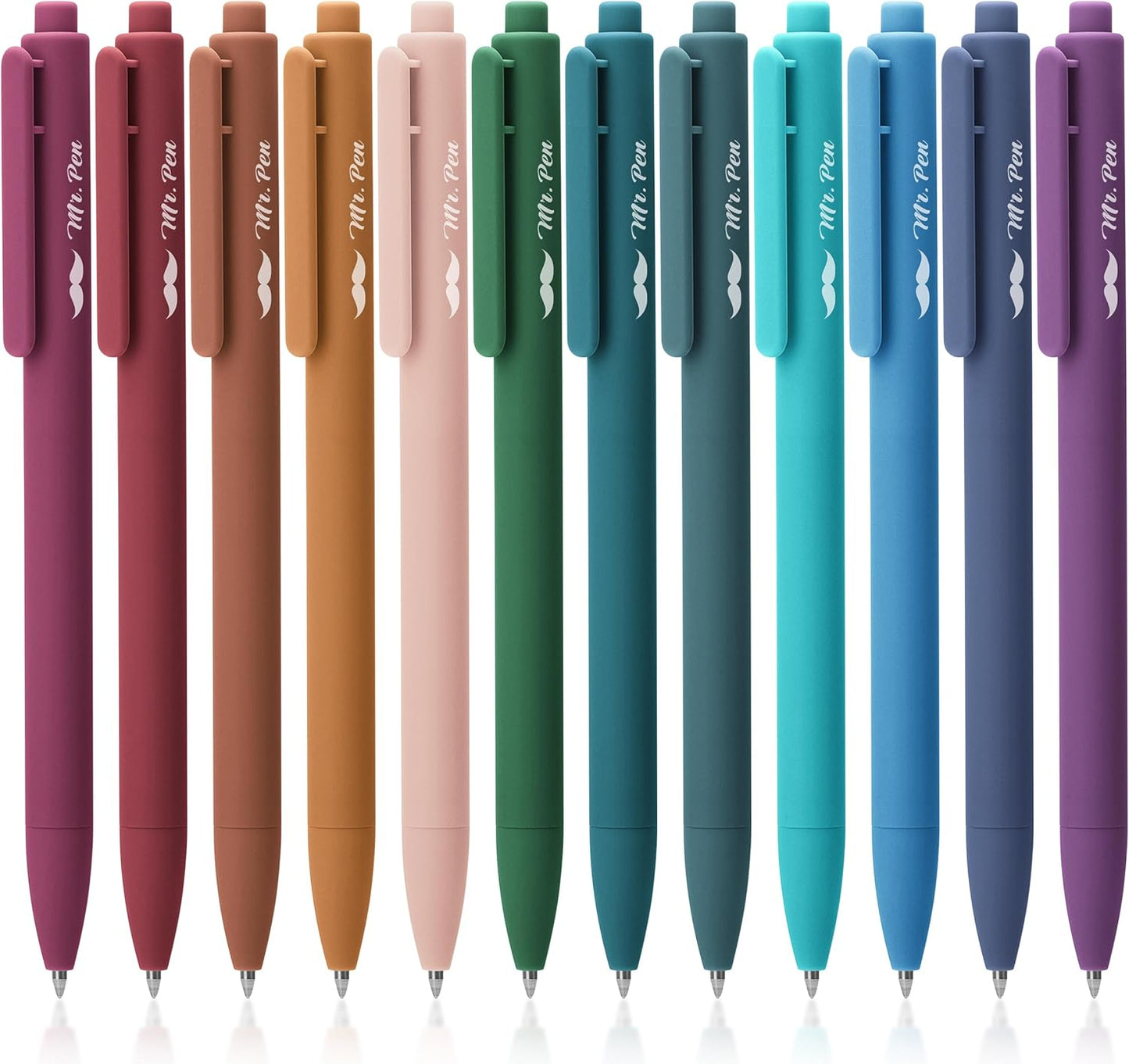 Retractable Gel Pens, 12 Pack, Dark Vintage Gel Pens, Gel Pens Fine Point 0.7mm, Retractable Pens, Cute Pens, Gel Ink Pens, Aesthetic Pens for Journaling Fine Tip Pens