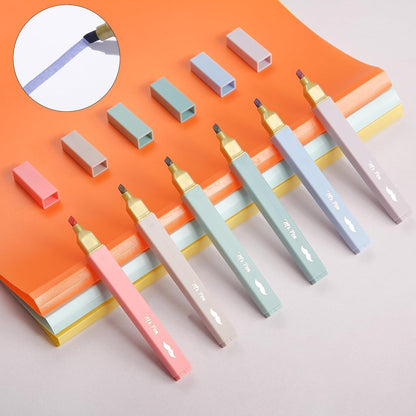 Mr. Pen- Aesthetic Highlighters, 6 pcs, Chisel Tip with Gold Trims