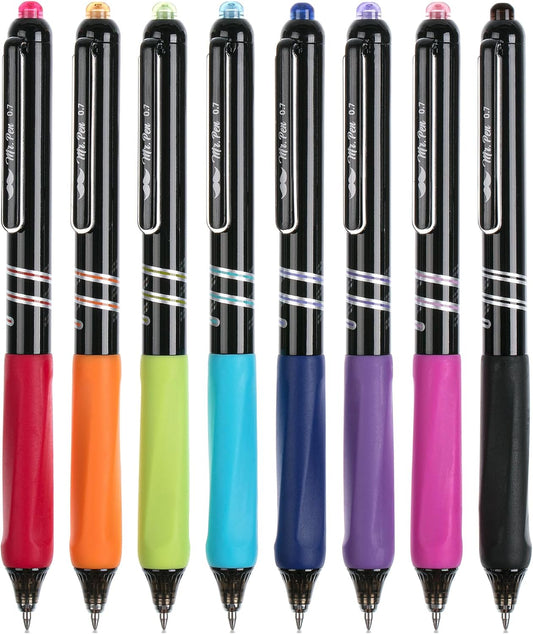 Mr. Pen- Retractable Gel Pens, 8 Pack, Vibrant Barrels, Fast Dry