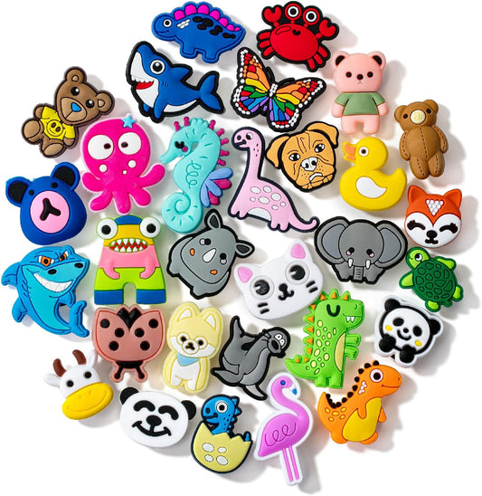 Different Charms, 30 Pack, Animal PVC Random Different Charms, Decoration Charms for Decoration, Charm, Cute Charms, Charms Bulk, Charms Pack, Random Charms, PVC Random Different Shape Charms