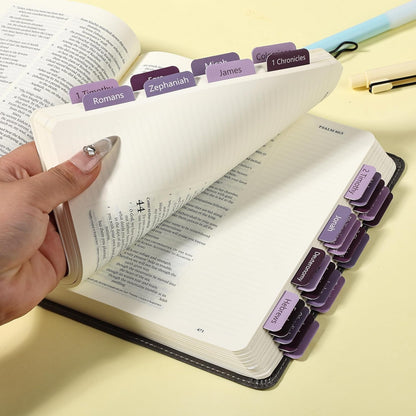 Mr. Pen- Bible Tabs, 75 Tabs, Ethereal Amethyst, Laminated Bible Tabs for Women and Men, Bible Tabs for Study Bible