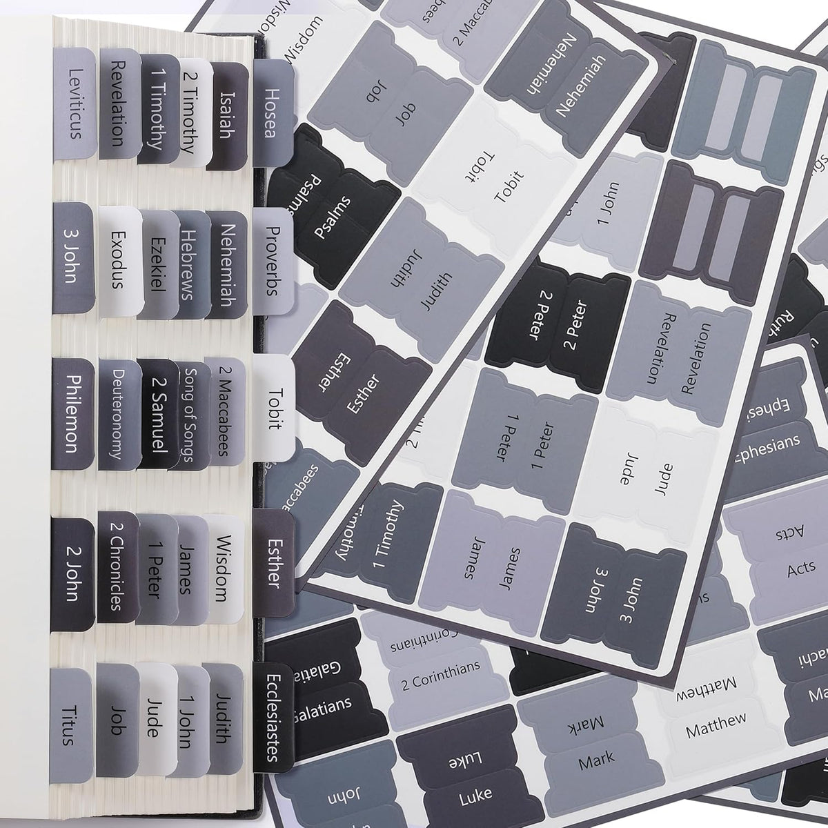 Mr. Pen- Bible Tabs, 75 Tabs, Gray, Laminated Bible Tabs for Women and Men