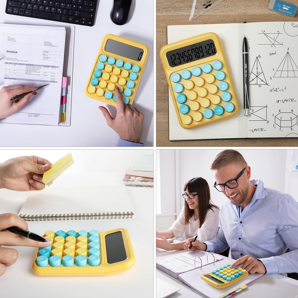 Mr. Pen- Mechanical Switch Calculator, 12Digits, Large LCD Display, Sunlit Shades, Calculator Big Buttons, Mechanical Calculator