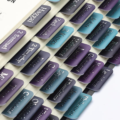 Mr. Pen- Bible Tabs, 75 Tabs, Celestial Symphony, Silver Foil Embossed Lettering