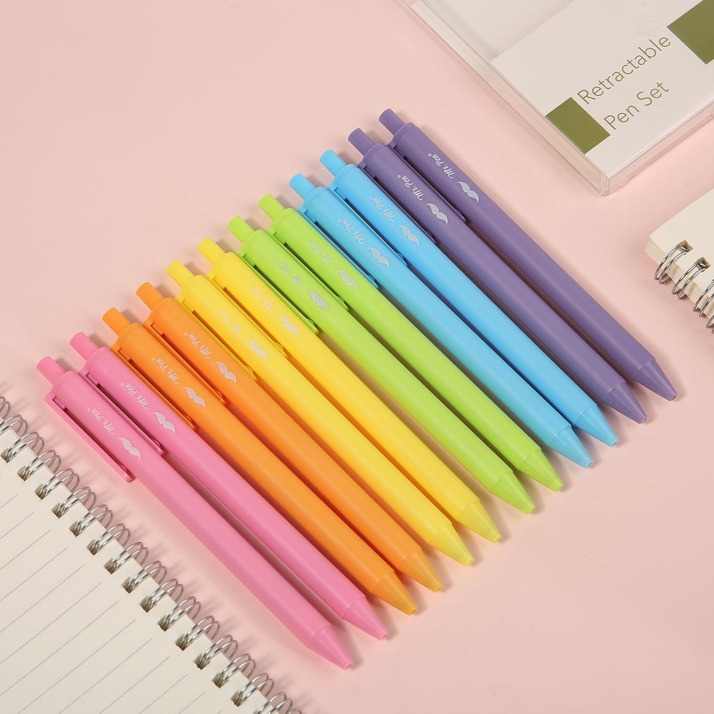 Mr. Pen- Retractable Gel Pens, 12 Pack, Bright Color Ink Gel Pens, Gel Pens Fine Point, Retractable Pens, Cute Pens, Gel Ink Pens