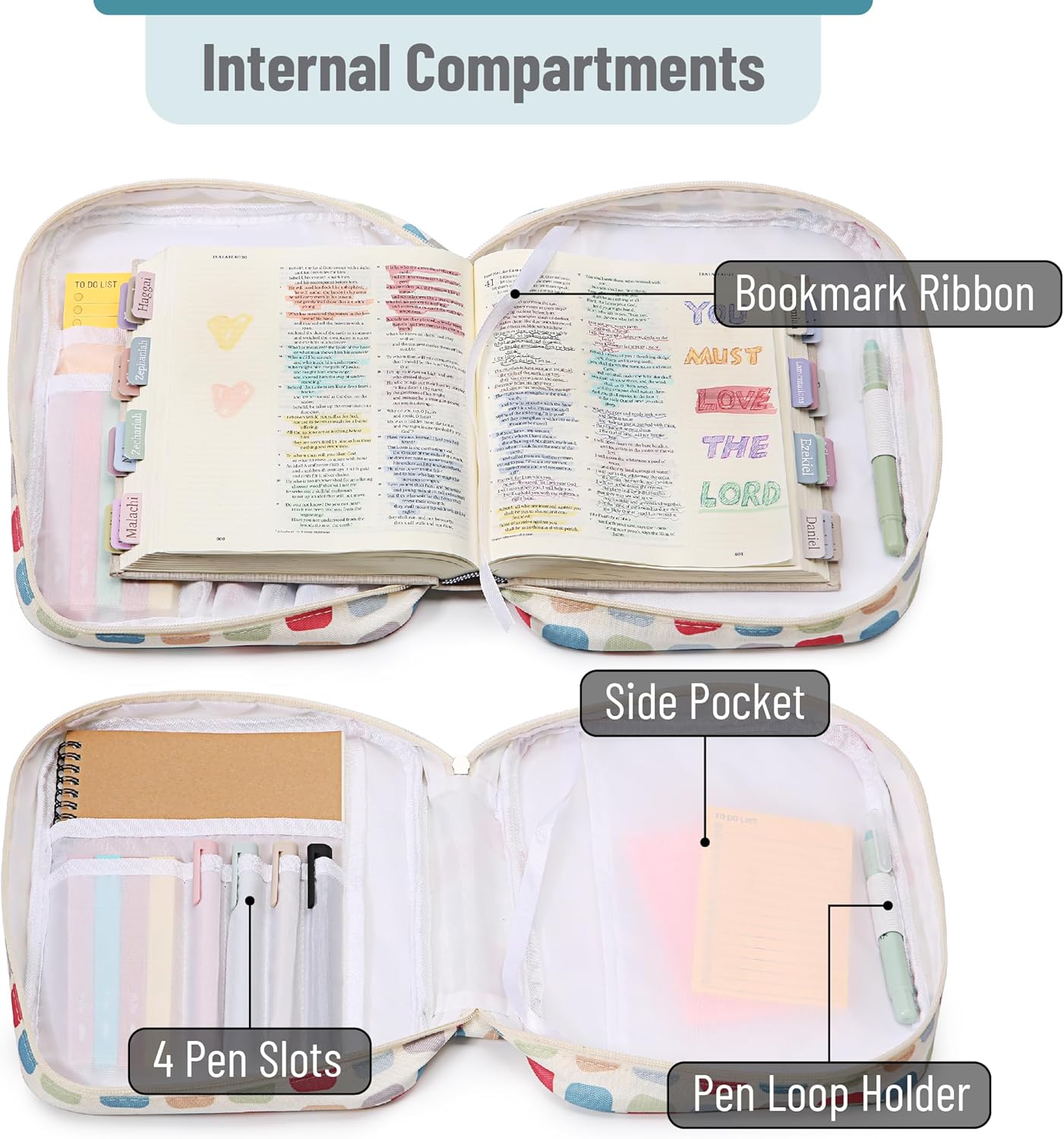 Bible Journaling Kit, Bible Case, Bible Highlighters and Pens No Bleed, Bible Study Kit, Bible Journaling Kit, Bible Study Supplies Journaling Kit, Bible Journaling Supplies