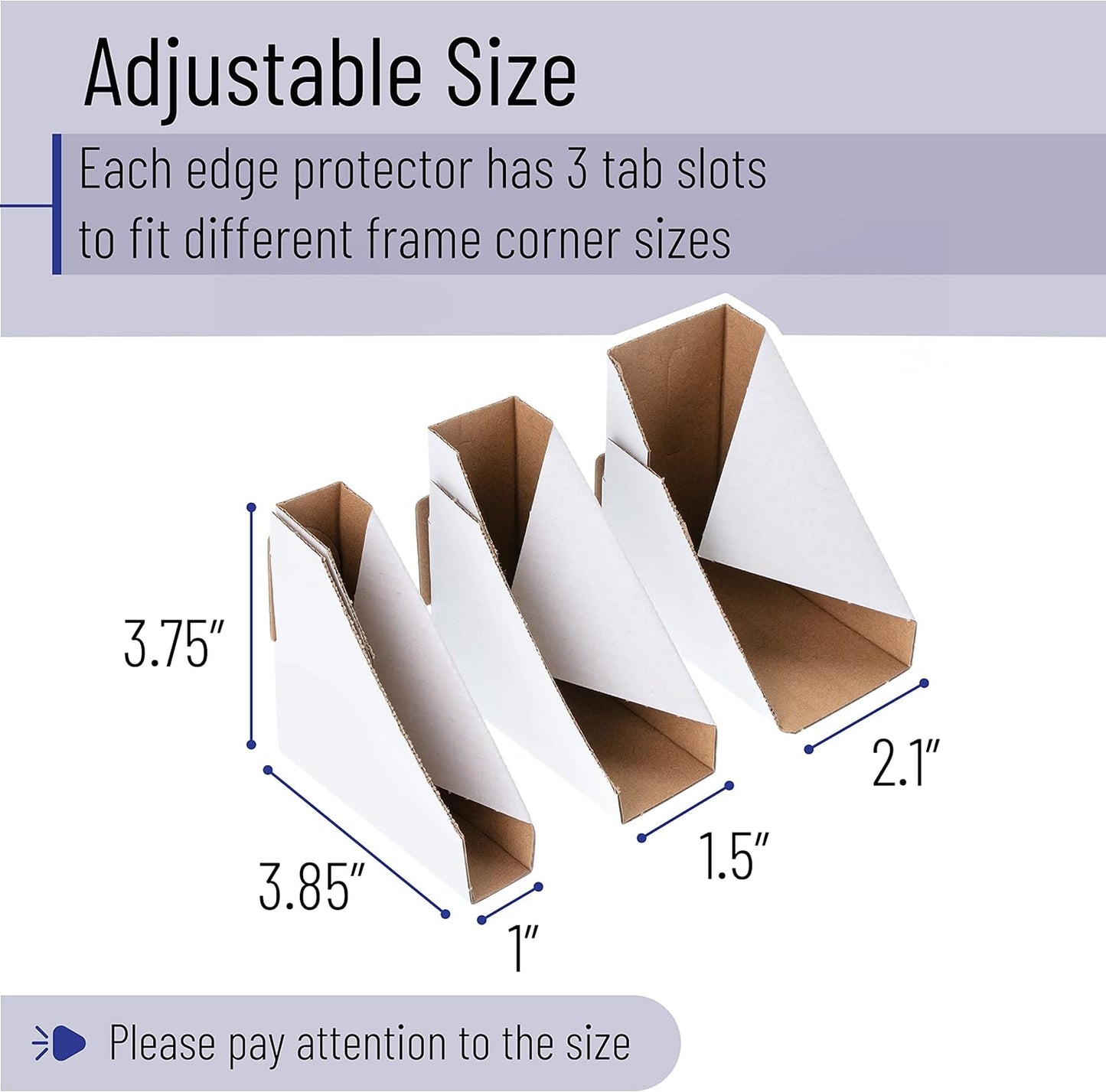 Mr. Pen- Adjustable Cardboard Corner Protectors, Fits 0.5", 1" and 1.5", 120 Pack