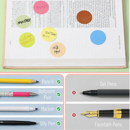 Bulk Round Transparent Sticky Notes Set, 28 Pads, 1120 Sheets