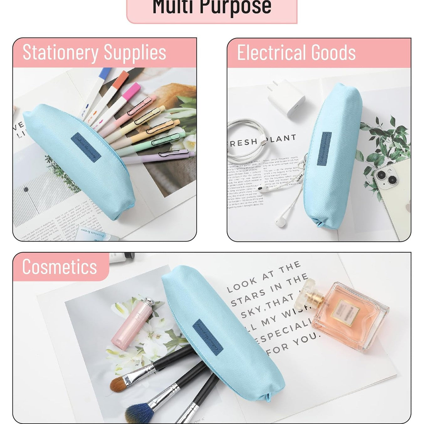 Mr. Pen- Bible Pencil Case, Bible Pencil Pouch, Light Blue Pencil Bag, Pen Case