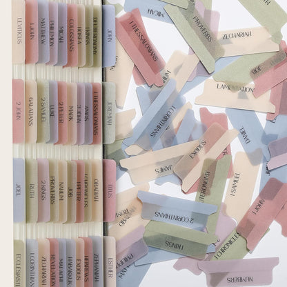 Mr. Pen- Bible Tabs, 75 Tabs, Transparent Muted Earth Colors Laminated Bible Tabs for Women and Men