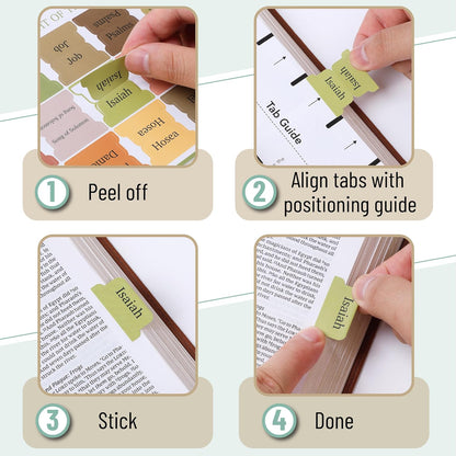 Mr. Pen- Bible Tabs, 75 Tabs, Boho Style, Laminated Bible Tabs for Women and Men