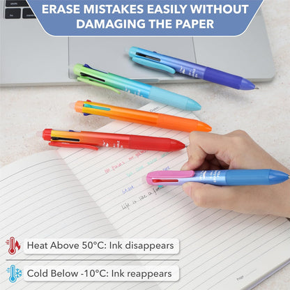 Mr. Pen- Erasable Multicolor Pen, 4-in-1, 5 Pack, Colorful Ink