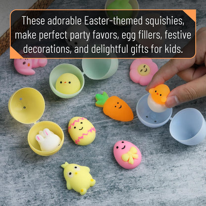 Easter Mochi Squishy Toy, 12 Pack, Cute Easter Designs
