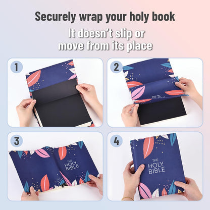 Bible Book Cover, 8" x 6.3", Bible Sleeve Cover, Book Covers for Bibles, Book Covers for Paperback Book Covers for Hardcover, Book Covers for Soft Cover Books