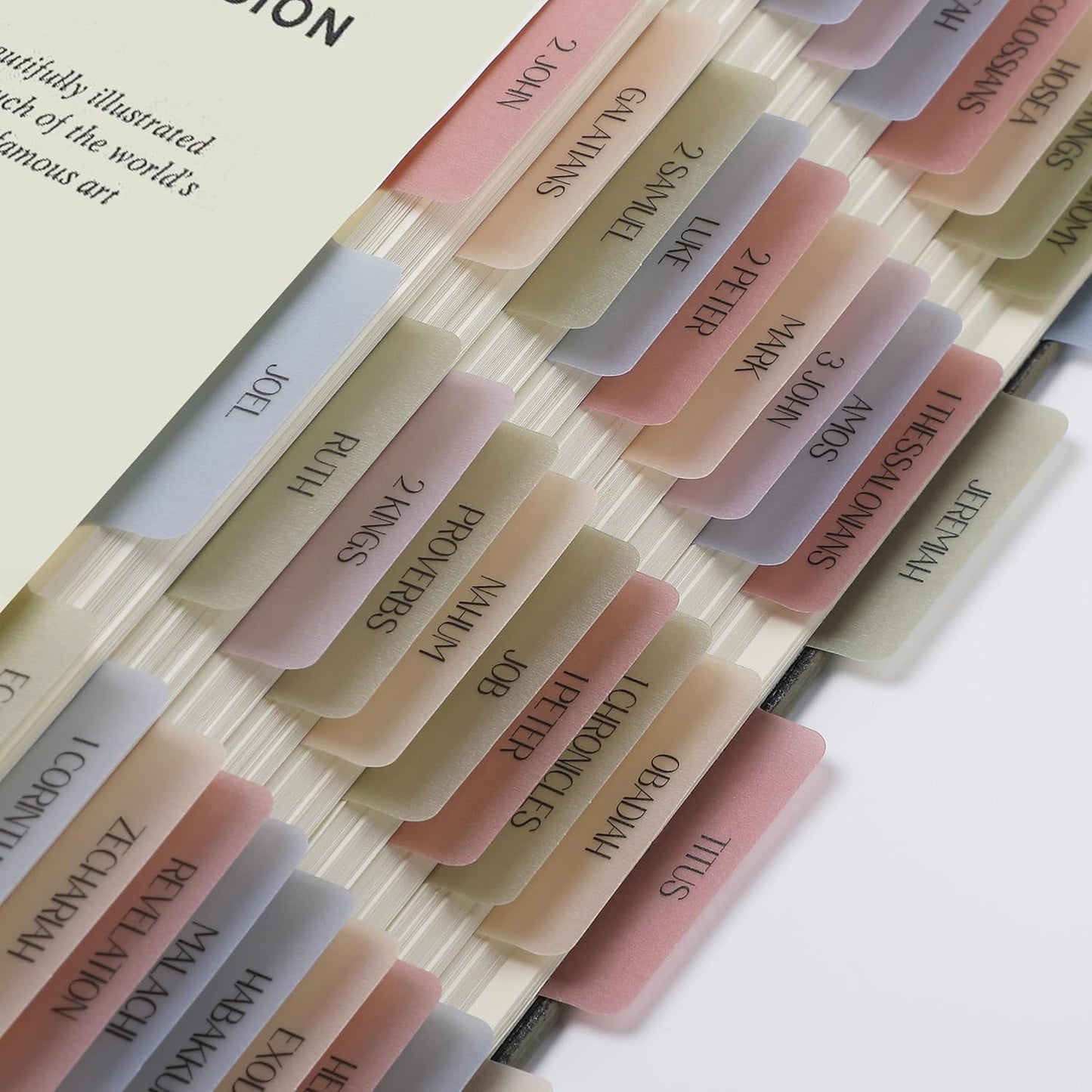 Mr. Pen- Bible Tabs, 75 Tabs, Transparent Muted Earth Colors Laminated Bible Tabs for Women and Men