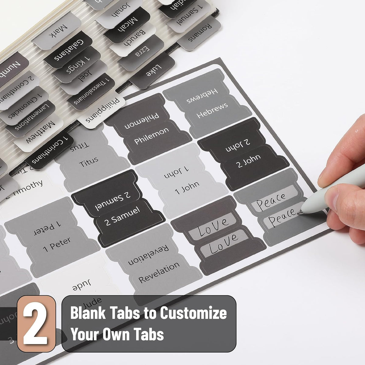Mr. Pen- Bible Tabs, 75 Tabs, Gray, Laminated Bible Tabs for Women and Men
