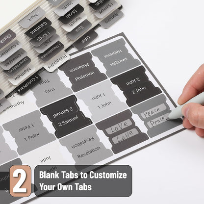 Mr. Pen- Bible Tabs, 75 Tabs, Gray, Laminated Bible Tabs for Women and Men