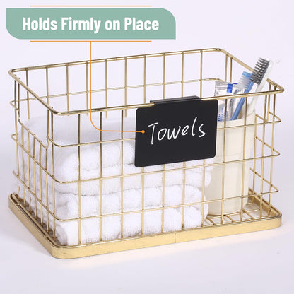 Mr. Pen- Basket Labels Clip On Set, 77 pcs, 75 Removable Bin Labels Clip On with 2 Chalk Markers