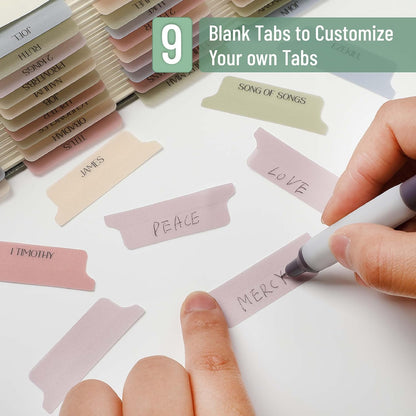 Mr. Pen- Bible Tabs, 75 Tabs, Transparent Muted Earth Colors Laminated Bible Tabs for Women and Men