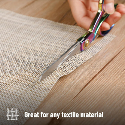 Metal Fabric Scissors 8”, High-Carbon Steel, Rainbow Tailor Shears