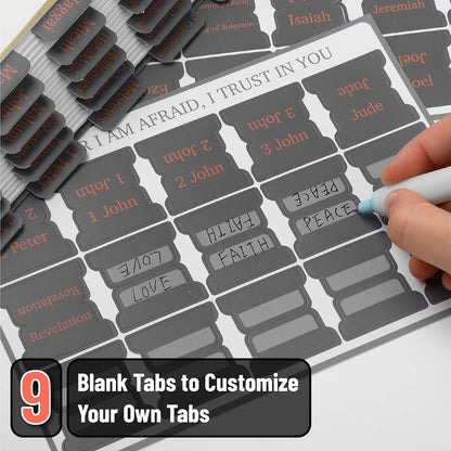 Mr. Pen- Bible Tabs, 75 Tabs, Cool Gray, Laminated Bible Tabs for Women and Men