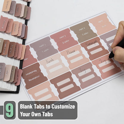 Mr. Pen- Bible Tabs, 75 pcs, Earthy Brown, Gold Foil Lettering, Laminated Bible Tabs for Women and Men