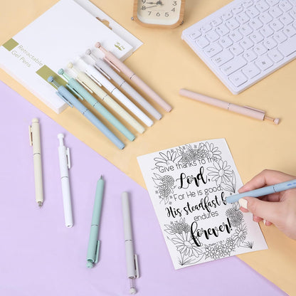 Mr. Pen- Retractable Gel Pens, 12 Pack, Black Ink, Soft Pastel Barrel Gel Pens, Gel Pens Fine Point 0.5mm, Retractable Pens, Cute Pens