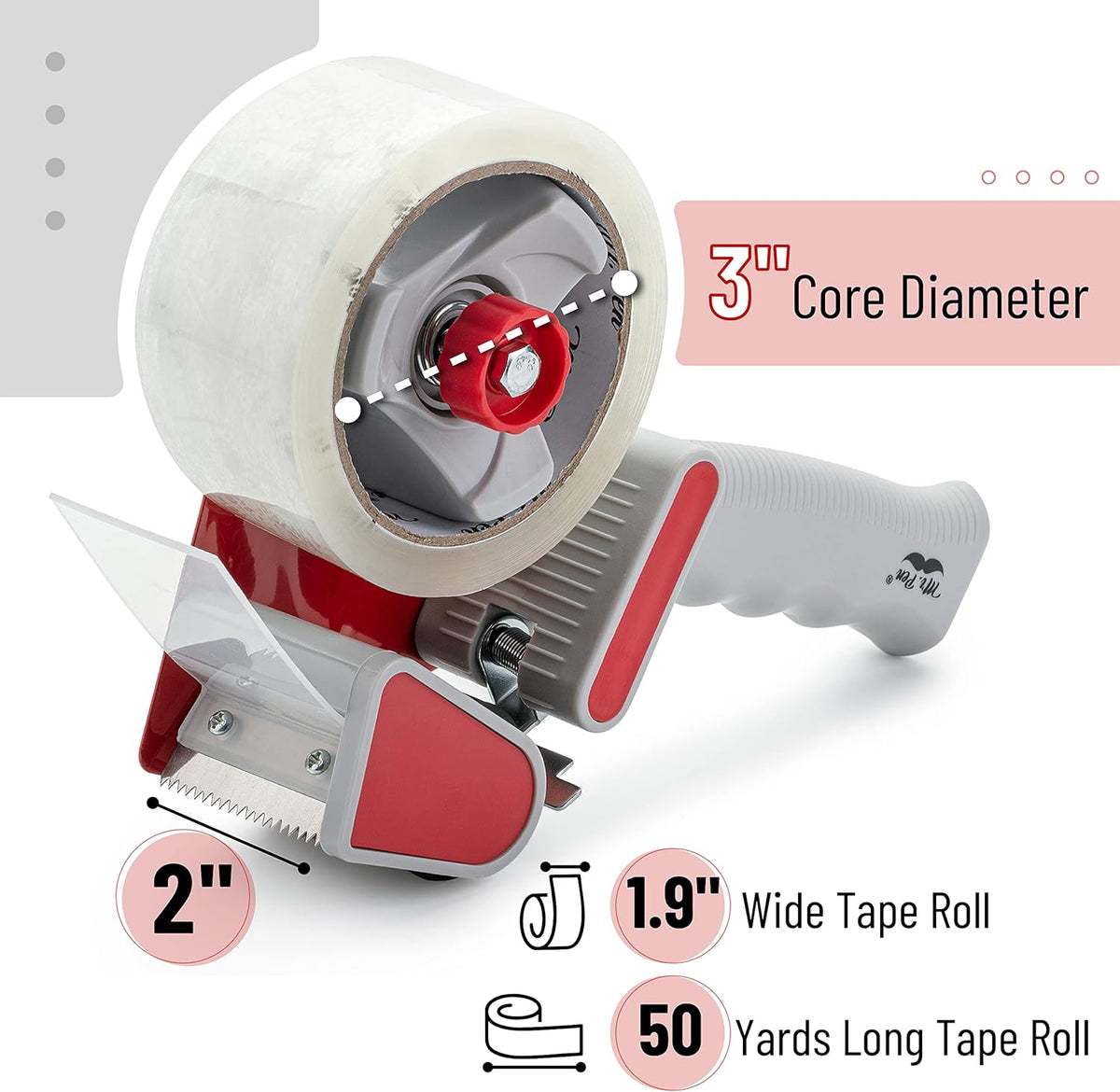 Mr. Pen- Packing Tapes, 1.88" Wide, 60 Yard, 6 Pack with 1 Dispenser Gun, 2 inch