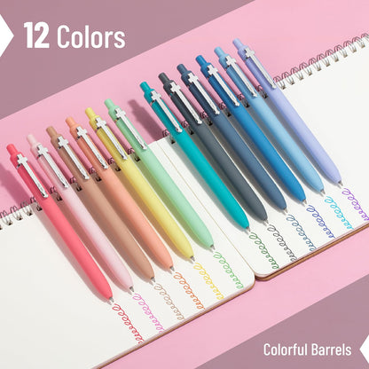 Mr. Pen- Retractable Cute Gel Pens for Journaling, 12 Pack, Assorted Color, 0.7 mm, Pastel Barrel with Silver Cross Clip