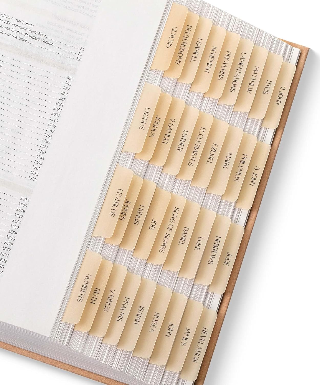 Mr. Pen- Bible Tabs, 75 Tabs, Transparent Cappuccino Laminated Bible Tabs for Women and Men, Bible Tabs for Study Bible Index Tabs, Bible Labels Tabs