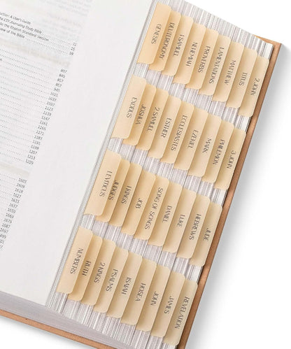 Mr. Pen- Bible Tabs, 75 Tabs, Transparent Cappuccino Laminated Bible Tabs for Women and Men, Bible Tabs for Study Bible Index Tabs, Bible Labels Tabs
