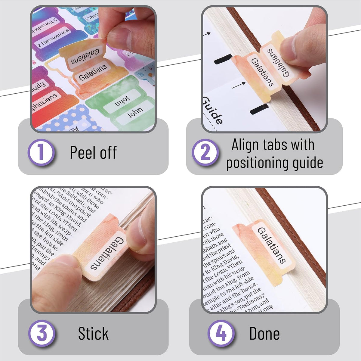 Mr. Pen- Bible Tabs, 120 pcs, Colorful, Laminated Bible Tabs for Women and Men