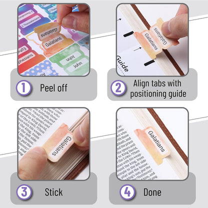 Mr. Pen- Bible Tabs, 120 pcs, Colorful, Laminated Bible Tabs for Women and Men