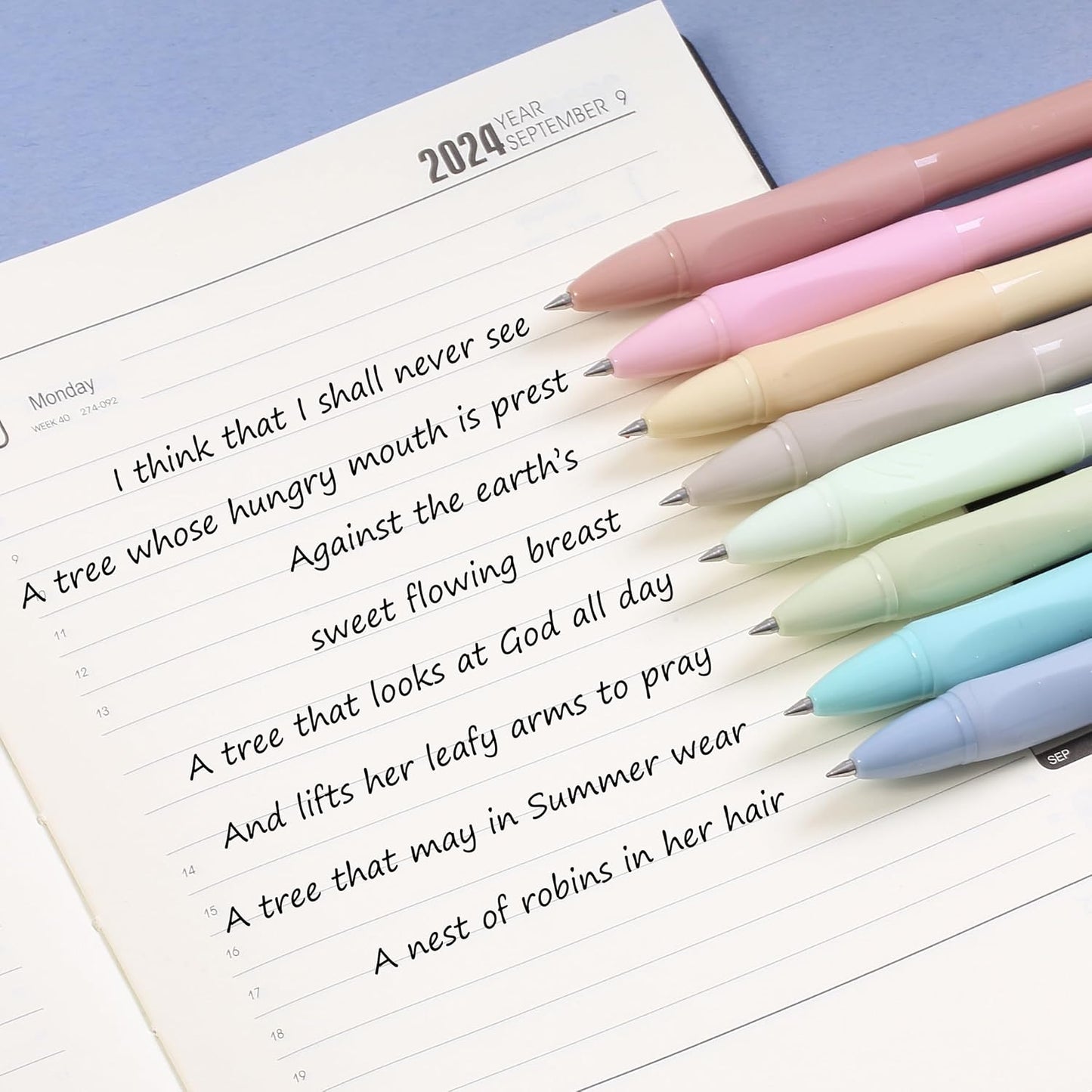 Mr. Pen- Retractable Gel Pens, 8 Pack, Black Ink, Soft Grip, Soft Pastel Barrel Gel Pens Fine Point 0.5mm, Retractable Pens