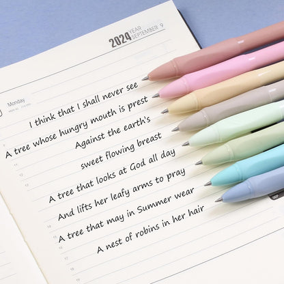 Mr. Pen- Retractable Gel Pens, 8 Pack, Black Ink, Soft Grip, Soft Pastel Barrel Gel Pens Fine Point 0.5mm, Retractable Pens