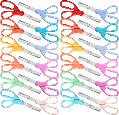 Bulk Kids Scissors 5”, 24 Pack, Blunt Tip, Modern Shades, Ages 4+