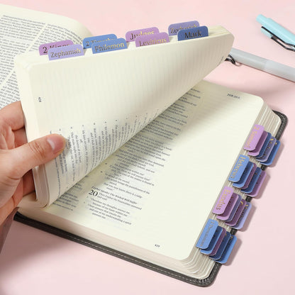 Mr. Pen- Bible Tabs, 75 Tabs, The Roseate Dusk, Gold Foil Embossed Lettering