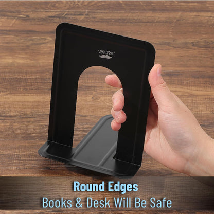 Mr. Pen- Book Ends, 8 Pack, Black, Heavy Duty Metal Bookends for Shelves, Book Holders for Shelves