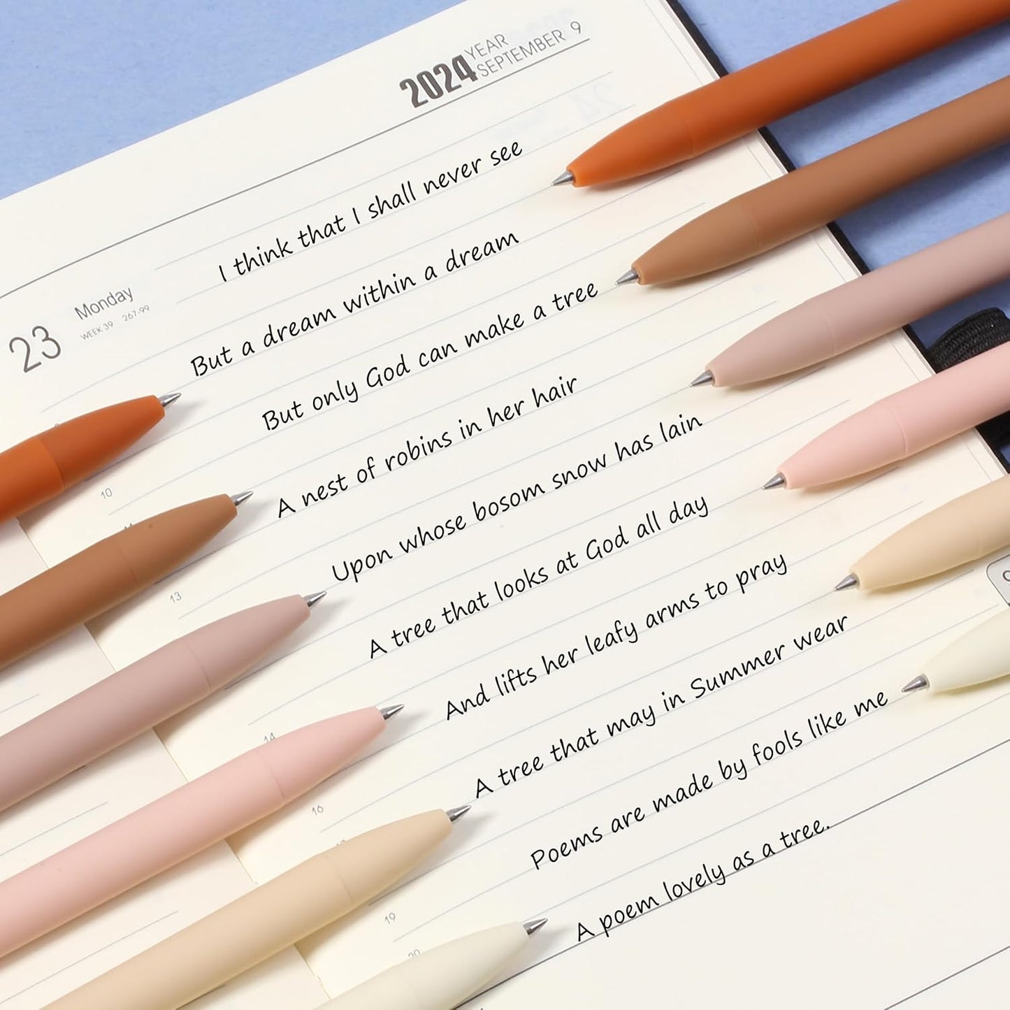 Mr. Pen- Retractable Gel Pens, 12 Pack, Black Ink, Natural Colors Barrels Gel Pens, Gel Pens Fine Point 0.5mm, Retractable Pens