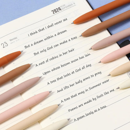 Mr. Pen- Retractable Gel Pens, 12 Pack, Black Ink, Natural Colors Barrels Gel Pens, Gel Pens Fine Point 0.5mm, Retractable Pens